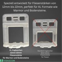 Vidascom Fliesen Nivelliersystem XL extra lang für 12–22 mm Fliesen