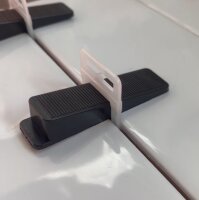 Vidascom Fliesen Nivelliersystem Verlegehilfe 0,5mm bis 5mm mit und ohne Zange 5mm-3-12mm-500 Laschen+200 Keile+Metal Zange